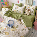 GobekUsa Cartoon Pattern Cotton Bed Sets Quilt Cover Sheet Pillowcase Bedclothes