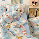 GobekUsa Cartoon Pattern Cotton Bed Sets Quilt Cover Sheet Pillowcase Bedclothes
