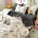 GobekUsa Cartoon Pattern Cotton Bed Sets Quilt Cover Sheet Pillowcase Bedclothes