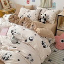 GobekUsa Cartoon Pattern Cotton Bed Sets Quilt Cover Sheet Pillowcase Bedclothes