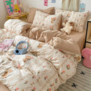 GobekUsa Cartoon Pattern Cotton Bed Sets Quilt Cover Sheet Pillowcase Bedclothes