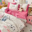 GobekUsa Cartoon Pattern Cotton Bed Sets Quilt Cover Sheet Pillowcase Bedclothes