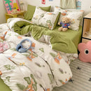 GobekUsa Cartoon Pattern Cotton Bed Sets Quilt Cover Sheet Pillowcase Bedclothes