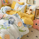 GobekUsa Cartoon Pattern Cotton Bed Sets Quilt Cover Sheet Pillowcase Bedclothes