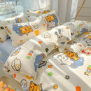 GobekUsa Cartoon Print Polyester Bedding Set Full Size Soft Duvet Cover Set