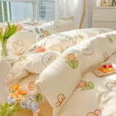 GobekUsa Cartoon Print Polyester Bedding Set Full Size Soft Duvet Cover Set
