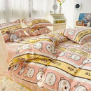 GobekUsa Cartoon Print Polyester Bedding Set Full Size Soft Duvet Cover Set