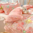 GobekUsa Cartoon Print Polyester Bedding Set Full Size Soft Duvet Cover Set