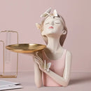 GobekUsa Butterfly Fairy Resin Figurines with Gold Tray Home Decor Craft