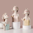 GobekUsa Butterfly Fairy Resin Figurines with Gold Tray Home Decor Craft