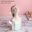 GobekUsa Decorative Butterfly Girl Sculptures Resin Flower Vase Ornaments