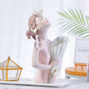 GobekUsa Decorative Butterfly Girl Sculptures Resin Flower Vase Ornaments