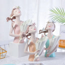 GobekUsa Decorative Butterfly Girl Sculptures Resin Flower Vase Ornaments