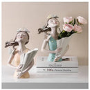 GobekUsa Decorative Butterfly Girl Sculptures Resin Flower Vase Ornaments