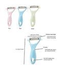 Pastel ceramic kitchen peeler set with stainless steel blades by Decorbites