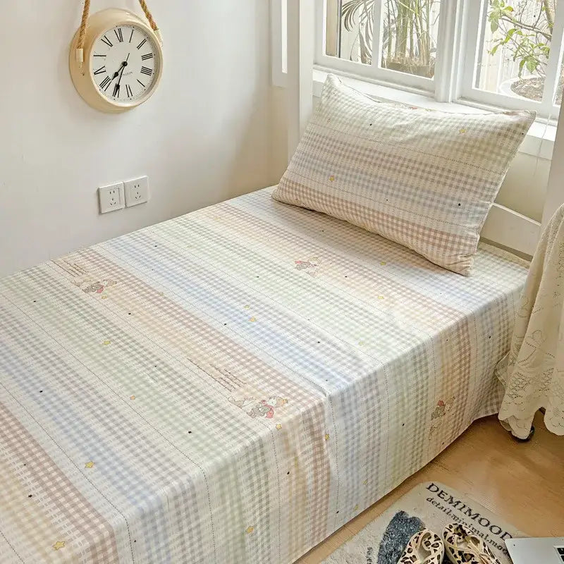 GobekUsa Cotton Grid Pattern Bedding Set with Duvet Cover & Pillowcases for Double Bed, photo 3 of 13