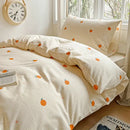 GobekUsa Cotton Grid Pattern Bedding Set with Duvet Cover & Pillowcases for Double Bed