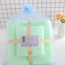 Pastel coral velvet bath towel set bathroom soft absorbent linens by Decorbites