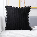 Pastel corduroy pompom cushion cover living room throw pillow by Decorbites