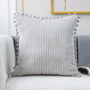 Pastel corduroy pompom cushion cover living room throw pillow by Decorbites