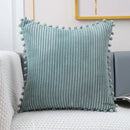 Pastel corduroy pompom cushion cover living room throw pillow by Decorbites