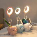 Pastel elephant led table lamp bedroom eye protection learning light by Decorbites