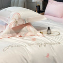 GobekUsa Embroidered Butterfly Flowers Patchwork Bedding Set