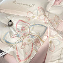 GobekUsa Embroidered Butterfly Flowers Patchwork Bedding Set