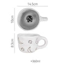 Pastel floral and celestial cartoon animal coffee mugs kitchen set by Decorbites