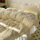 GobekUsa Korean Lace Bedding Set, Full Double Size, Washed Cotton, Soft Bedclothes