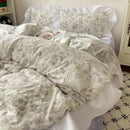 GobekUsa Korean Lace Bedding Set, Full Double Size, Washed Cotton, Soft Bedclothes