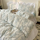 GobekUsa Korean Lace Bedding Set, Full Double Size, Washed Cotton, Soft Bedclothes