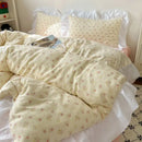 GobekUsa Korean Lace Bedding Set, Full Double Size, Washed Cotton, Soft Bedclothes