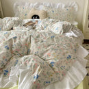 GobekUsa Korean Lace Bedding Set, Full Double Size, Washed Cotton, Soft Bedclothes