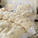 GobekUsa Korean Lace Bedding Set, Full Double Size, Washed Cotton, Soft Bedclothes