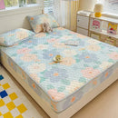 GobekUsa Cool Silk Latex Fitted Sheet Set with Pillowcases, Summer Ice Silk, Single Double Bed