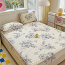 GobekUsa Cool Silk Latex Fitted Sheet Set with Pillowcases, Summer Ice Silk, Single Double Bed