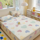 GobekUsa Cool Silk Latex Fitted Sheet Set with Pillowcases, Summer Ice Silk, Single Double Bed
