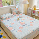 GobekUsa Cool Silk Latex Fitted Sheet Set with Pillowcases, Summer Ice Silk, Single Double Bed