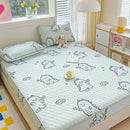 GobekUsa Cool Silk Latex Fitted Sheet Set with Pillowcases, Summer Ice Silk, Single Double Bed