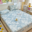 GobekUsa Cool Silk Latex Fitted Sheet Set with Pillowcases, Summer Ice Silk, Single Double Bed