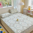 GobekUsa Cool Silk Latex Fitted Sheet Set with Pillowcases, Summer Ice Silk, Single Double Bed