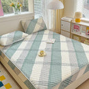 GobekUsa Cool Silk Latex Fitted Sheet Set with Pillowcases, Summer Ice Silk, Single Double Bed