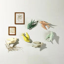 Pastel flying bird ceramic wall ornament living room decor by Decorbites