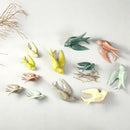 Pastel flying bird ceramic wall ornament living room decor by Decorbites