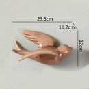 Pastel flying bird ceramic wall ornament living room decor by Decorbites