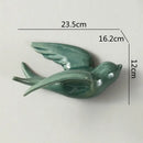 Pastel flying bird ceramic wall ornament living room decor by Decorbites