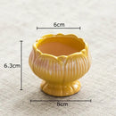 Pastel gradient lotus flower ceramic succulent pots bedroom decor by Decorbites