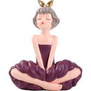 Pastel green bowknot fairy girl figurine bedroom decor by Decorbites