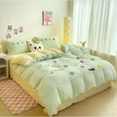 GobekUsa Cartoon Towel Embroidery Bedding Set in Soft Washed Cotton for Kids